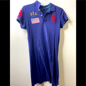 POLO RALPH LAUREN Navy Blue Shirt Dress